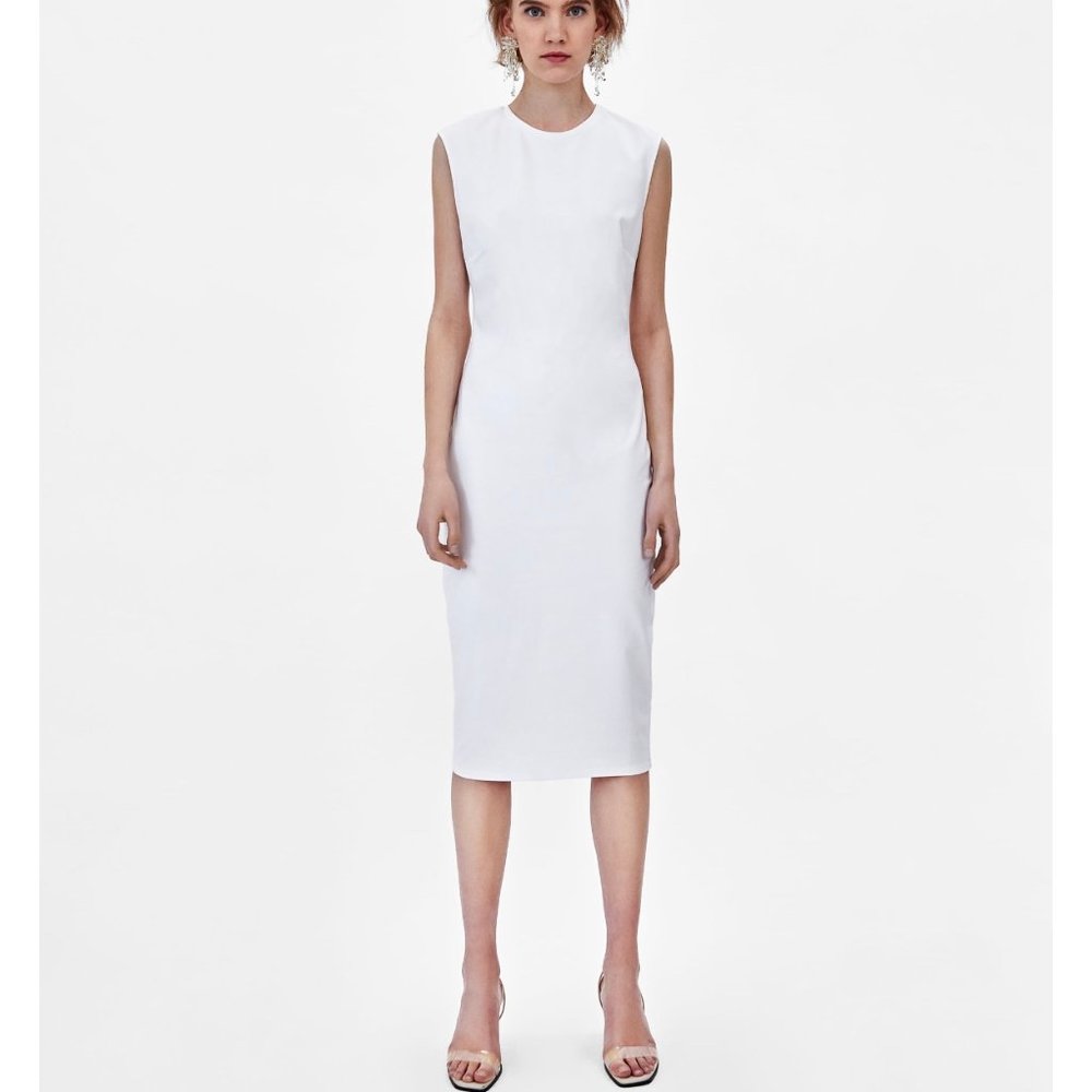 Zara Basic TUBE DRESS white